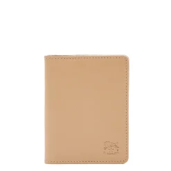 Card case in leather color caffelatte