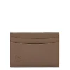 Card case in leather color light grey