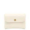 Card case in leather color milk