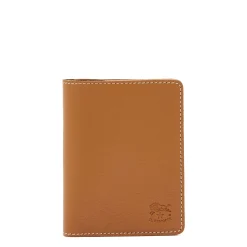 Card case in leather color gianduia