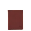Card case in leather color black cherry