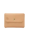 Card case in leather color natural