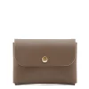 Card case in leather color light grey