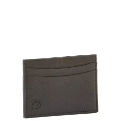 Card case in leather color black