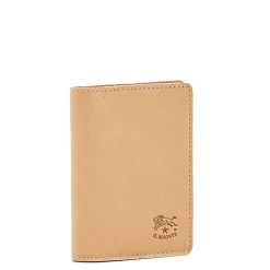 Card case in leather color natural