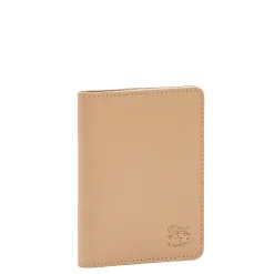 Card case in leather color caffelatte