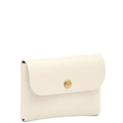 Card case in leather color milk