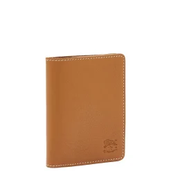 Card case in leather color gianduia