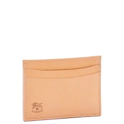 Card case in leather color natural