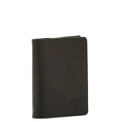 Card case in leather color black