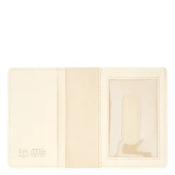 Card case in leather color milk