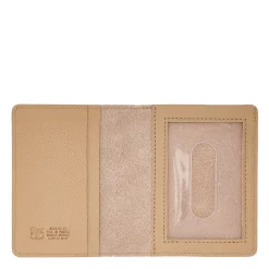 Card case in leather color caffelatte