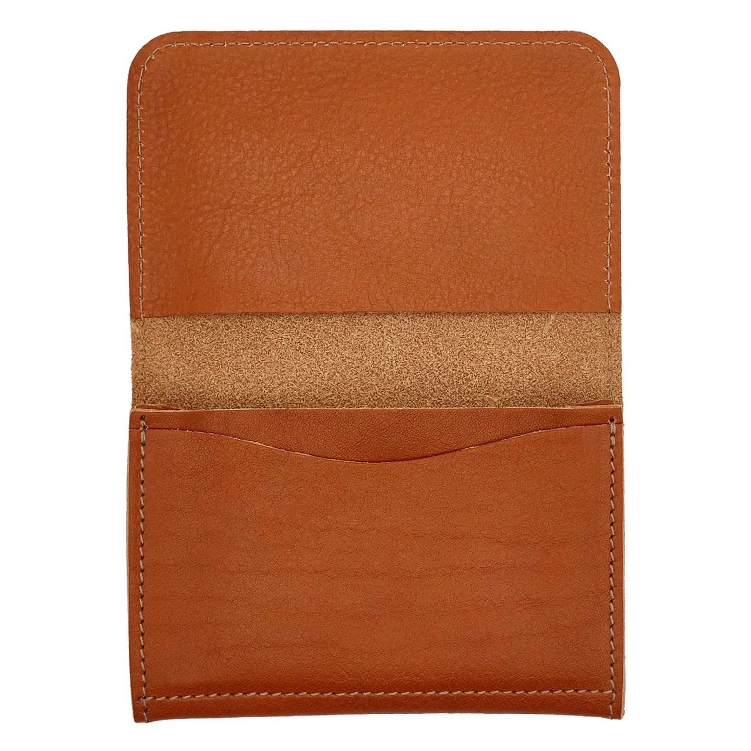Card case in leather color caramel