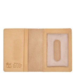 Card case in leather color natural