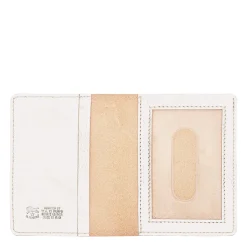 Card case in metallic leather color metallic silver