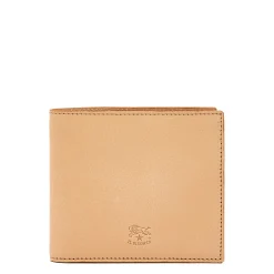 Cestello Men's bi-fold wallet in leather color natural