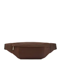 Cestello Men's belt bag in vintage leather color coffee