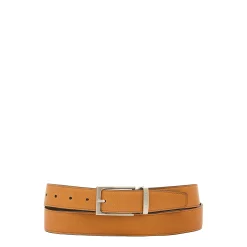 Cestello Men's belt in vintage leather color natural / black