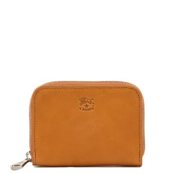 Cestello Men's zip around wallet in vintage leather color natural