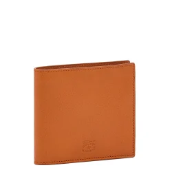 Cestello Men's bi-fold wallet in leather color caramel