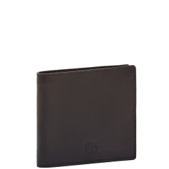 Cestello Men's bi-fold wallet in leather color black