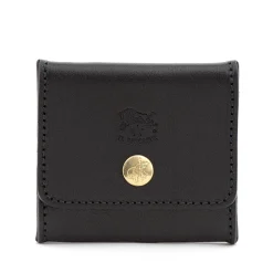 Coin purse in leather color black