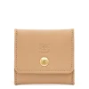 Coin purse in leather color caffelatte