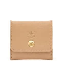 Coin purse in leather color caffelatte