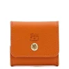 Coin purse in leather color orange