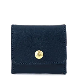 Coin purse in leather color blue