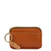 Coin purse in leather color caramel