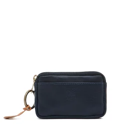 Coin purse in leather color blue