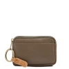 Coin purse in leather color light grey