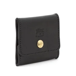 Coin purse in leather color black