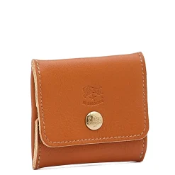 Coin purse in leather color caramel