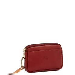 Coin purse in leather color red