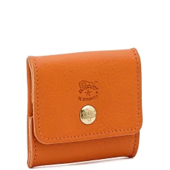 Coin purse in leather color orange