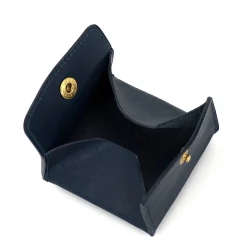 Coin purse in leather color blue