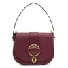 Consuelo Women's crossbody bag in leather color black cherry