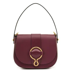Consuelo Women's crossbody bag in leather color black cherry