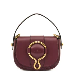 Consuelo Women's crossbody bag in leather color black cherry