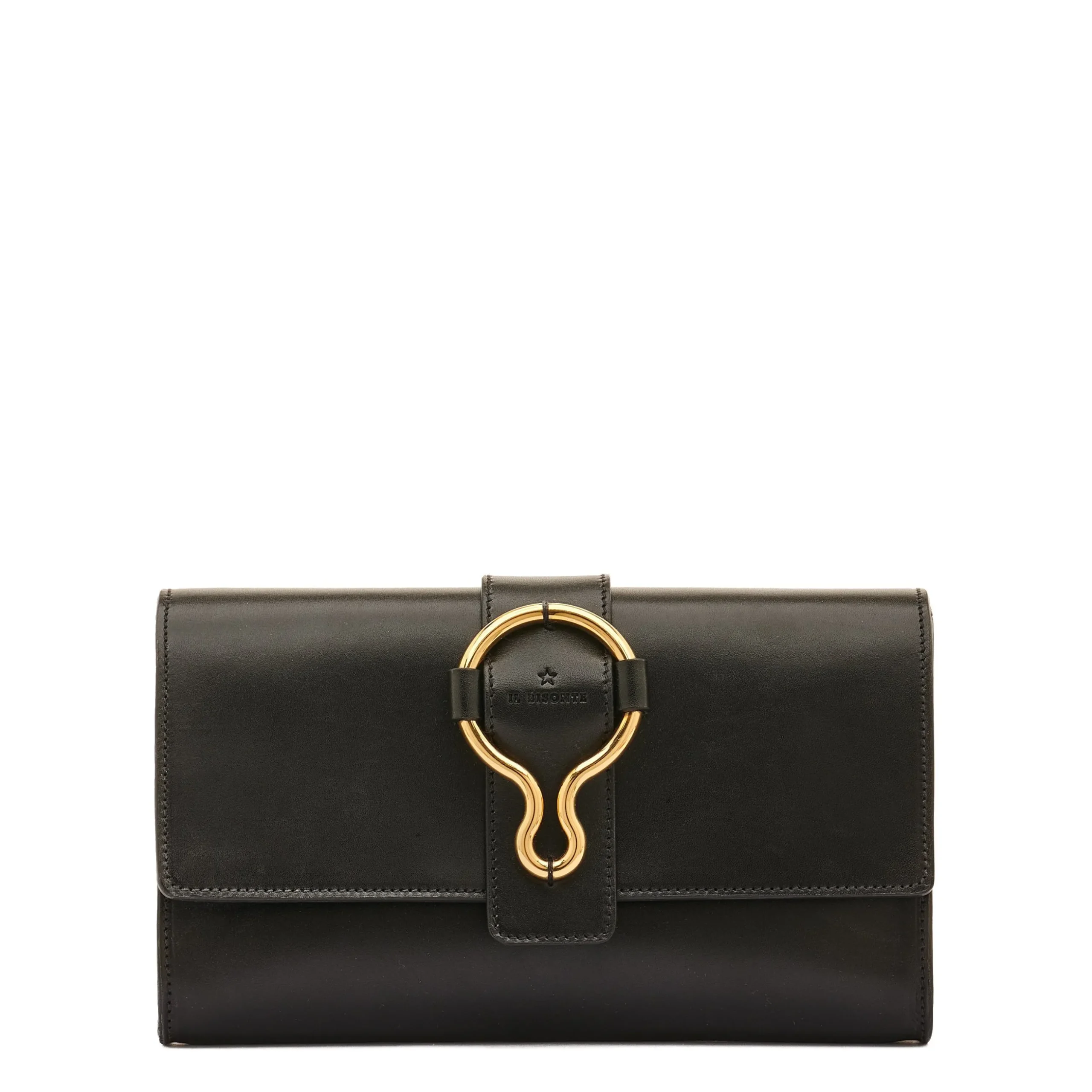 Consuelo Women's clutch bag in leather color black