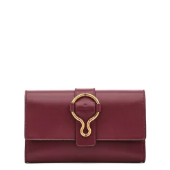 Consuelo Women's clutch bag in leather color black cherry