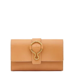 Consuelo Women's clutch bag in leather color natural