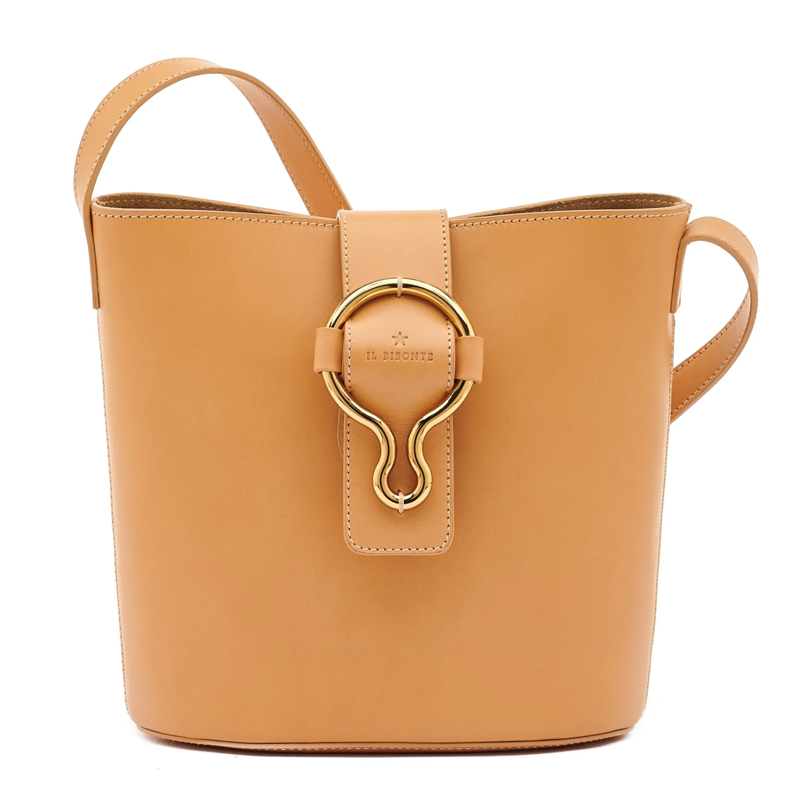 Consuelo Women's bucket bag in leather color natural