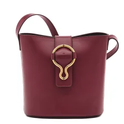 Consuelo Women's bucket bag in leather color black cherry
