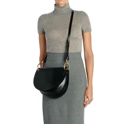 Consuelo Women's crossbody bag in leather color black