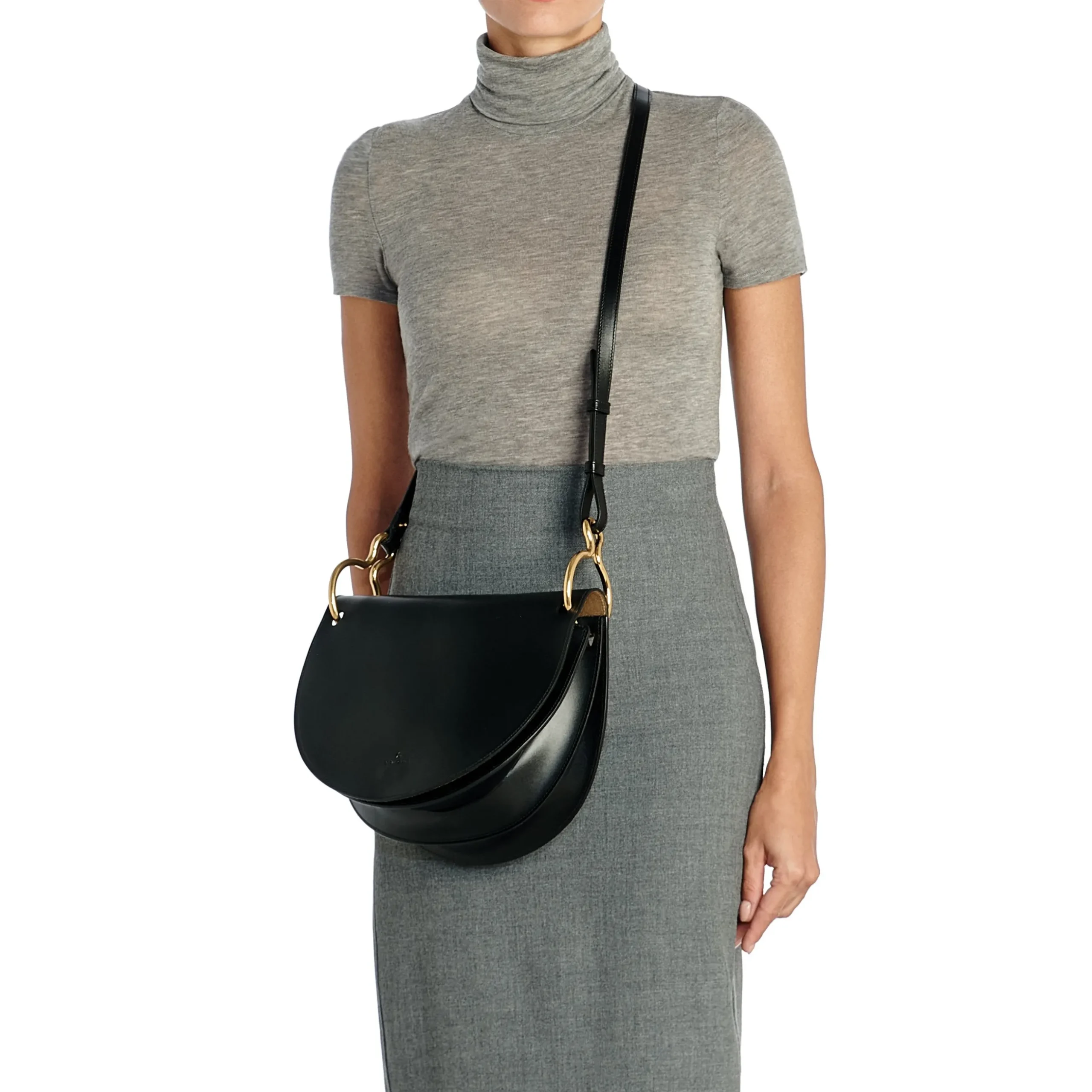 Consuelo Women's crossbody bag in leather color black