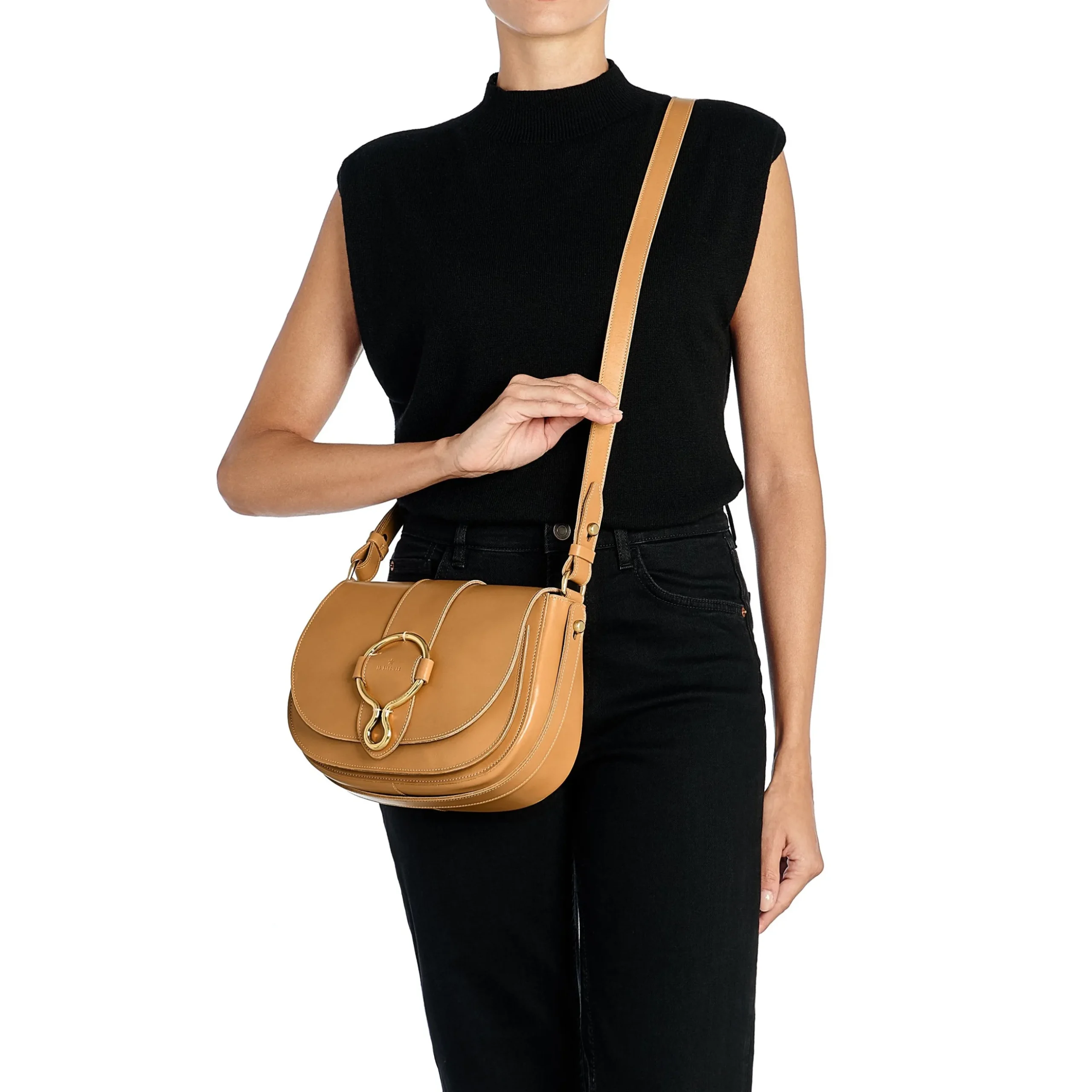 Consuelo Women's crossbody bag in leather color natural
