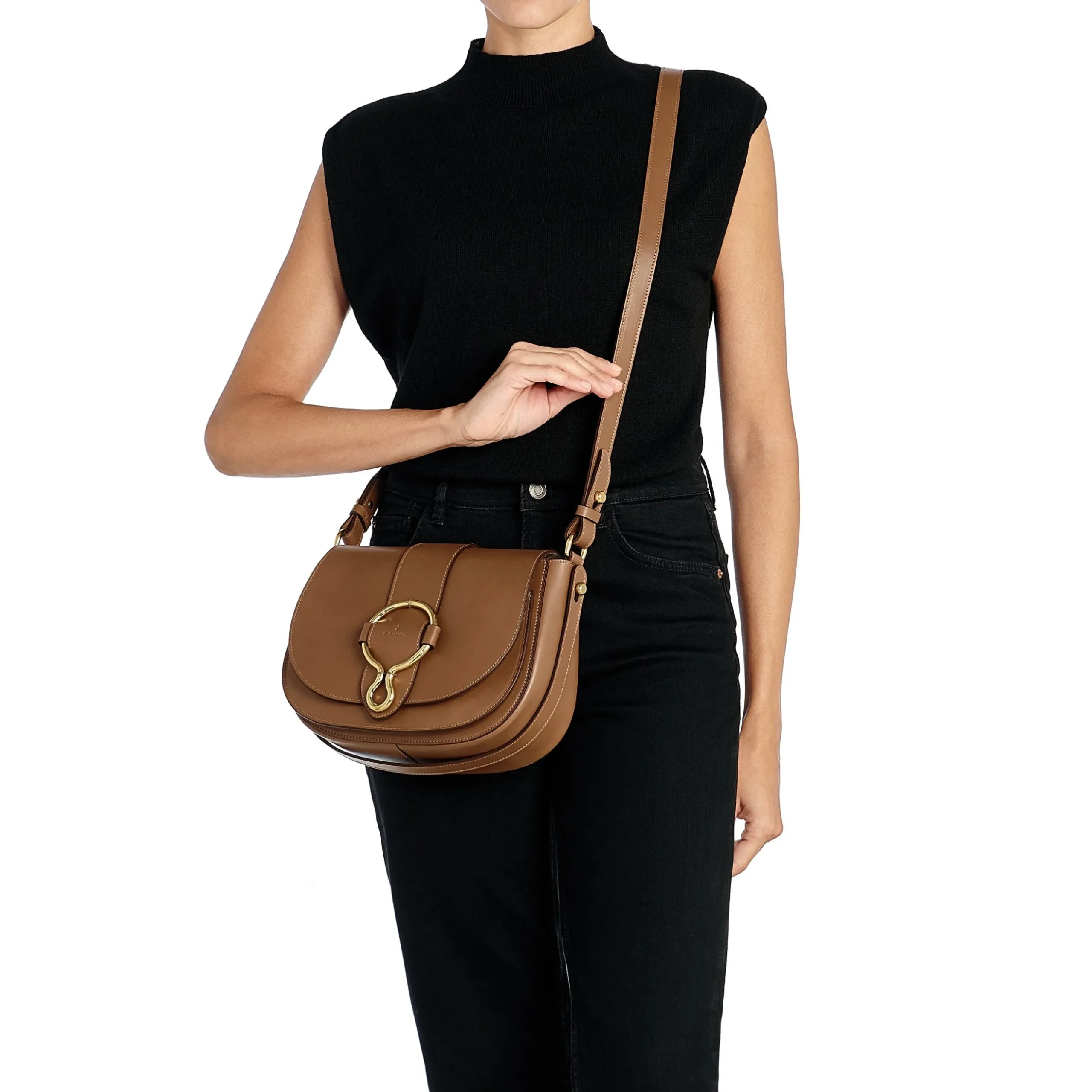 Consuelo Women's crossbody bag in leather color chocolate